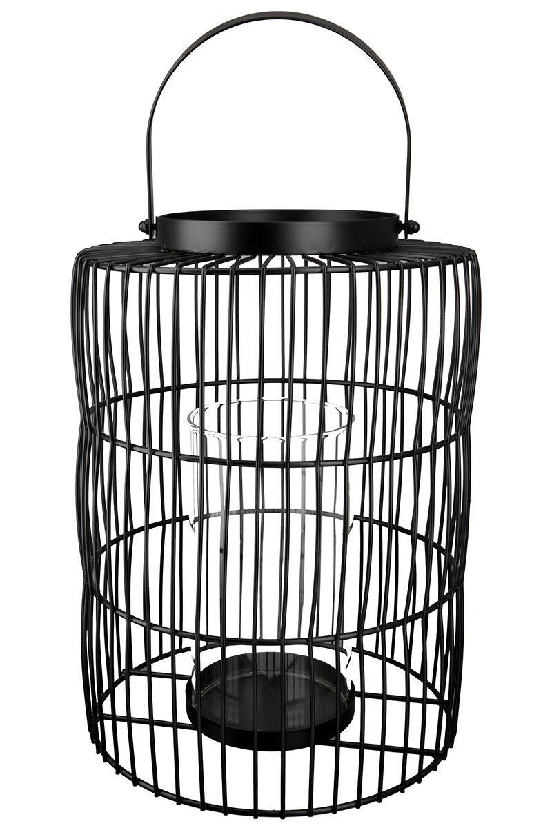 Windlicht Stage Metall schwarz 35cm Lampe