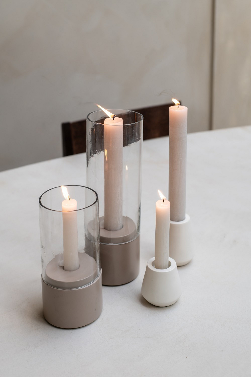 Kerze, Glas-Hurricane, Pillar-Kerze, Votivhalter, Dekorationskerze