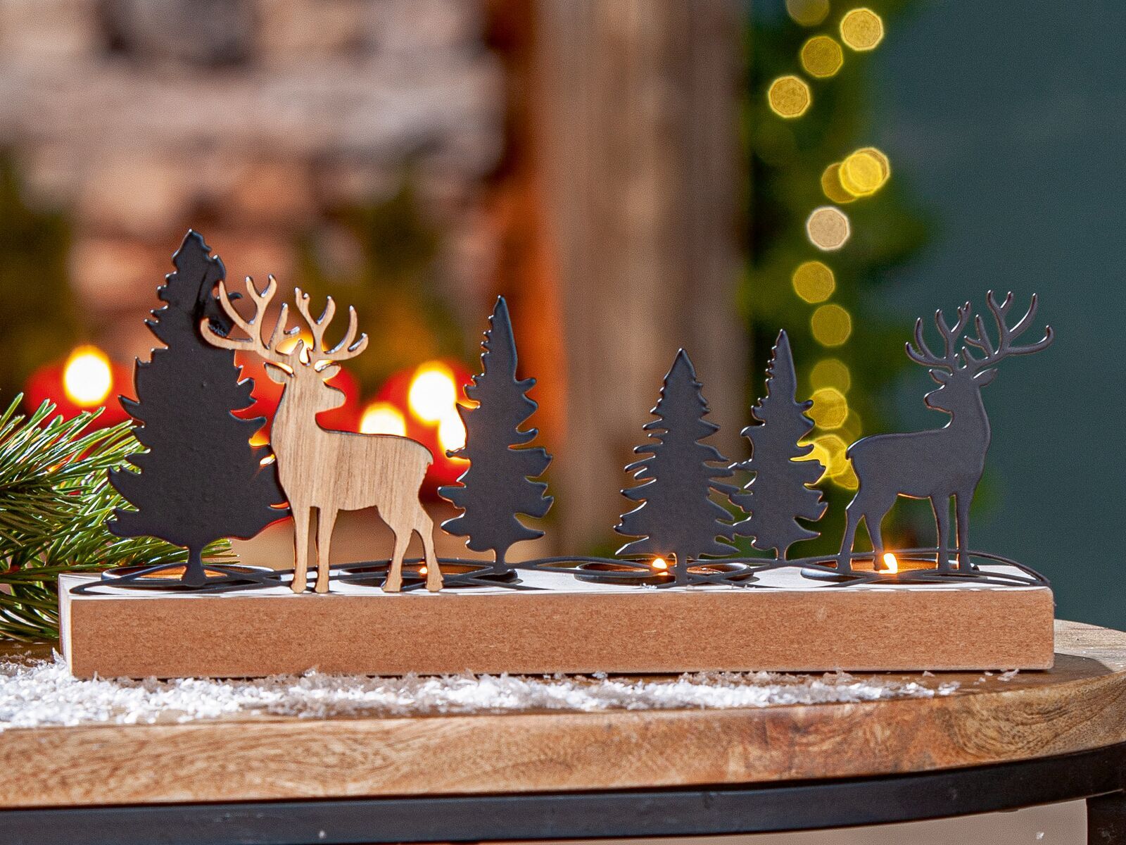 Adventsleuchter Foreta Waldmotiv Tier, Hirsch, Säugetier, Tierwelt, Antilope