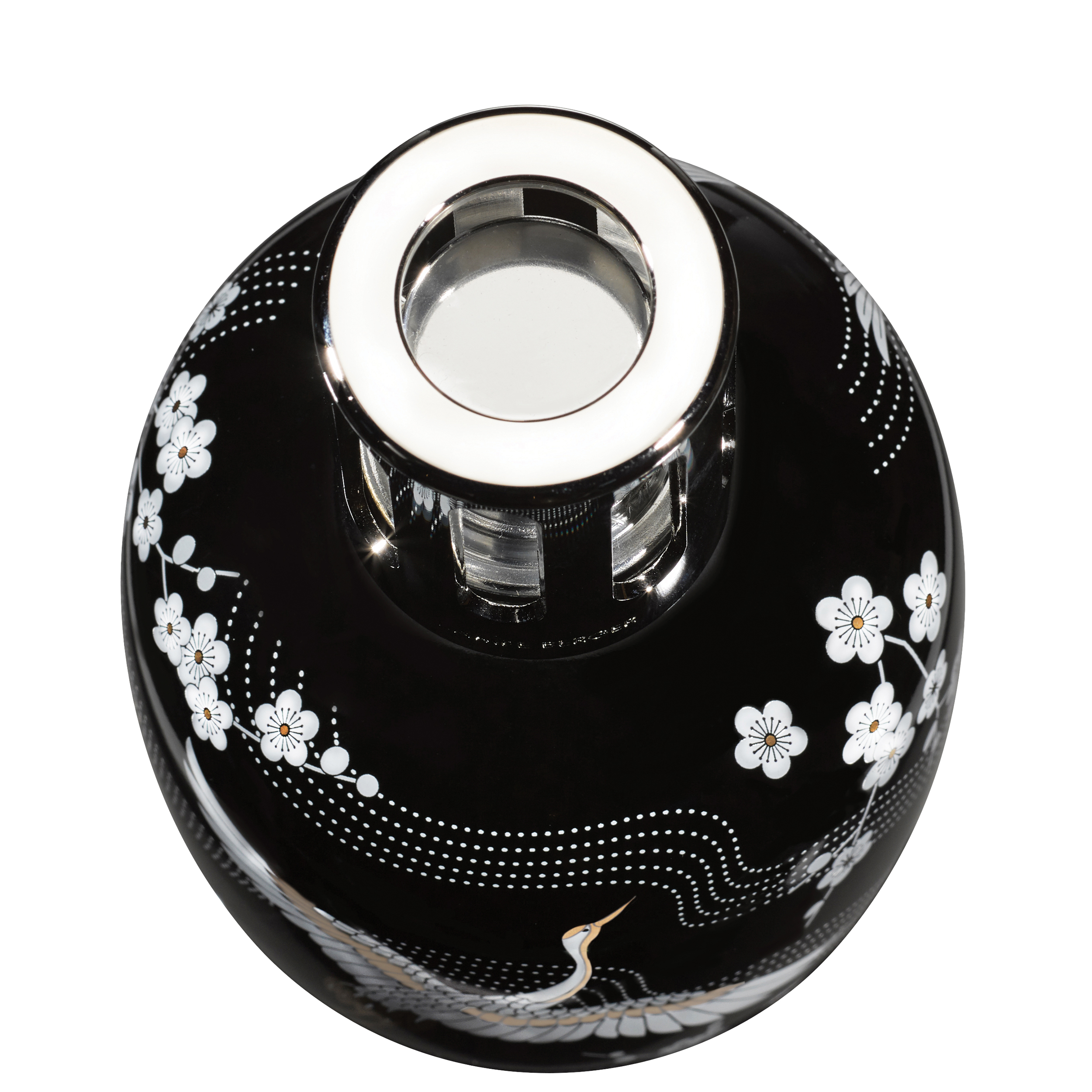 Karaffe, Schwarz, Blumenmuster, Porzellan, Vase