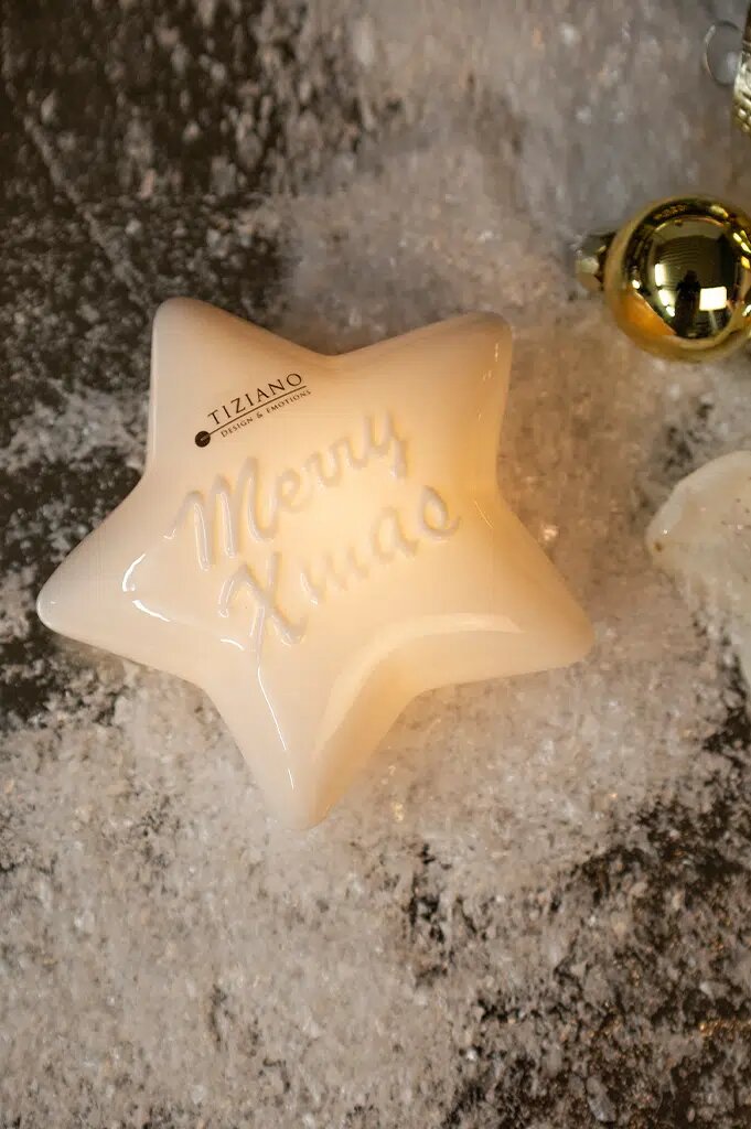 Stern Lazio 12cm LED cremeweiß Merry Xmas