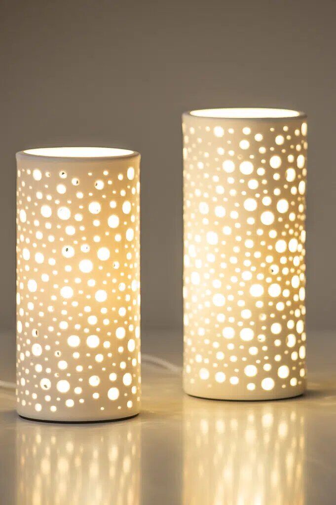 Lampe Salvati creme 20cm Porzellan