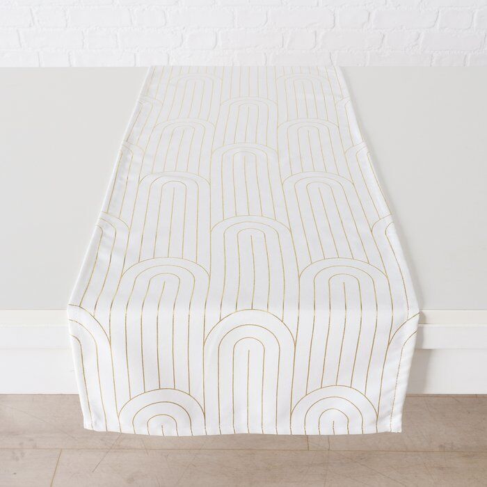 Einzelbild-eMP3tjv-large Tischläufer Bogan weiß/gold Design 2