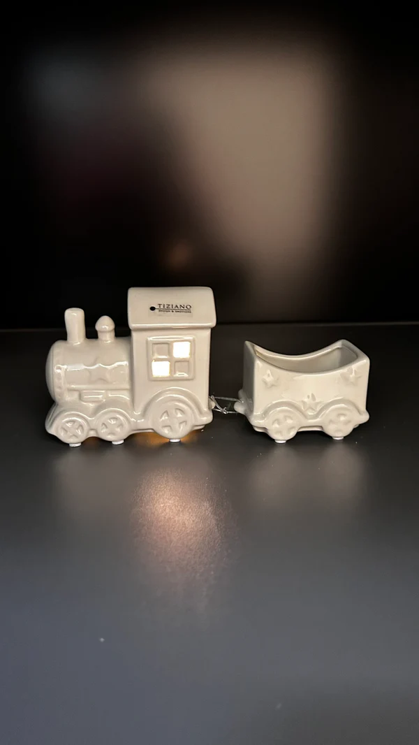 Deko Zug Lukas 2tlg LED cremeweiß