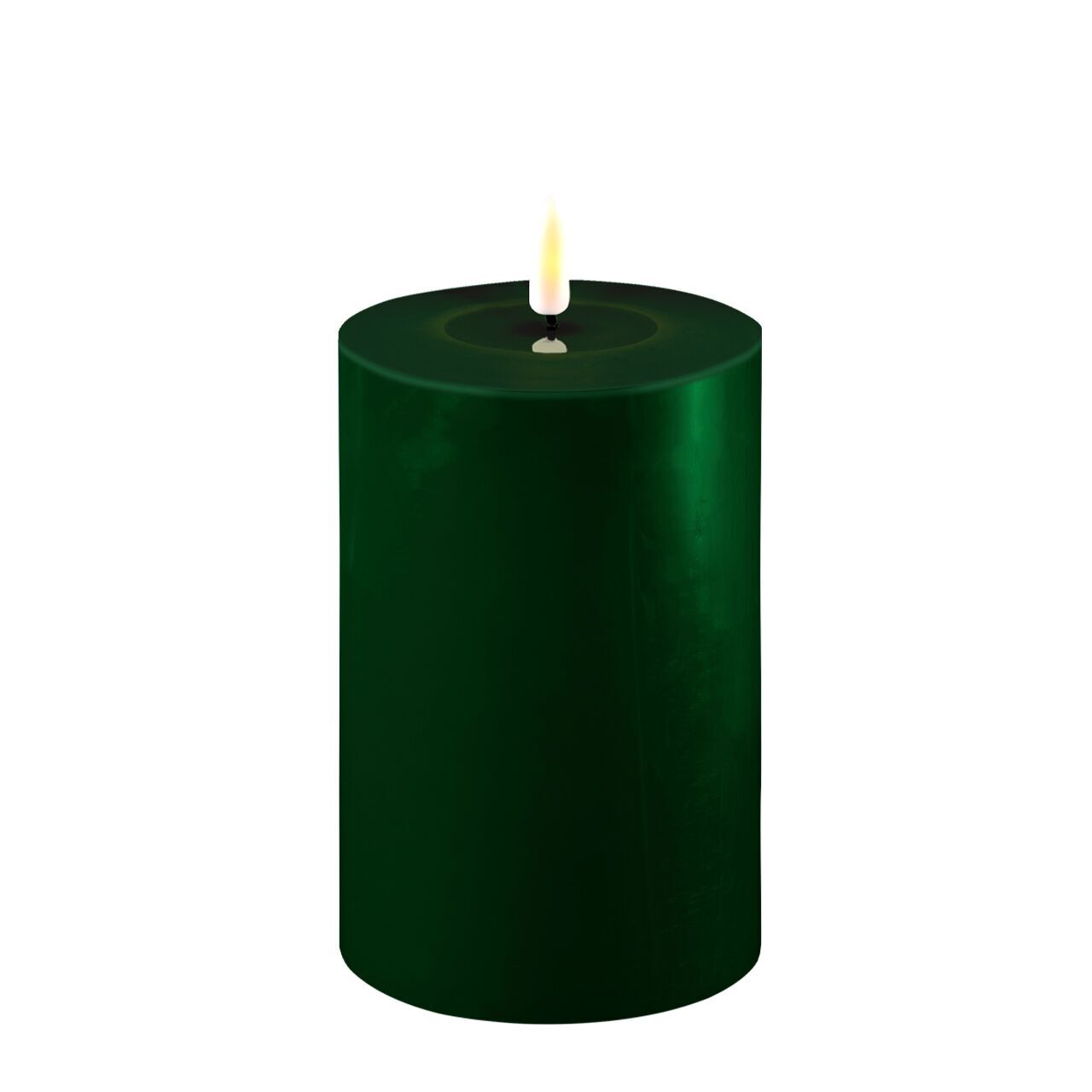 Stumpenkerze LED dunkelgrün 10 x 15cm