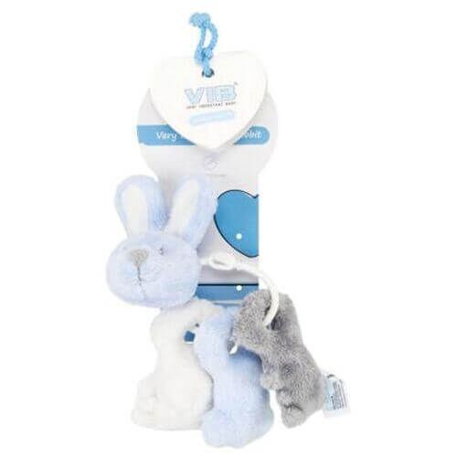 VIB-ACTBBG002 Plüsch Schlüsselanhänger Rabbit Blau