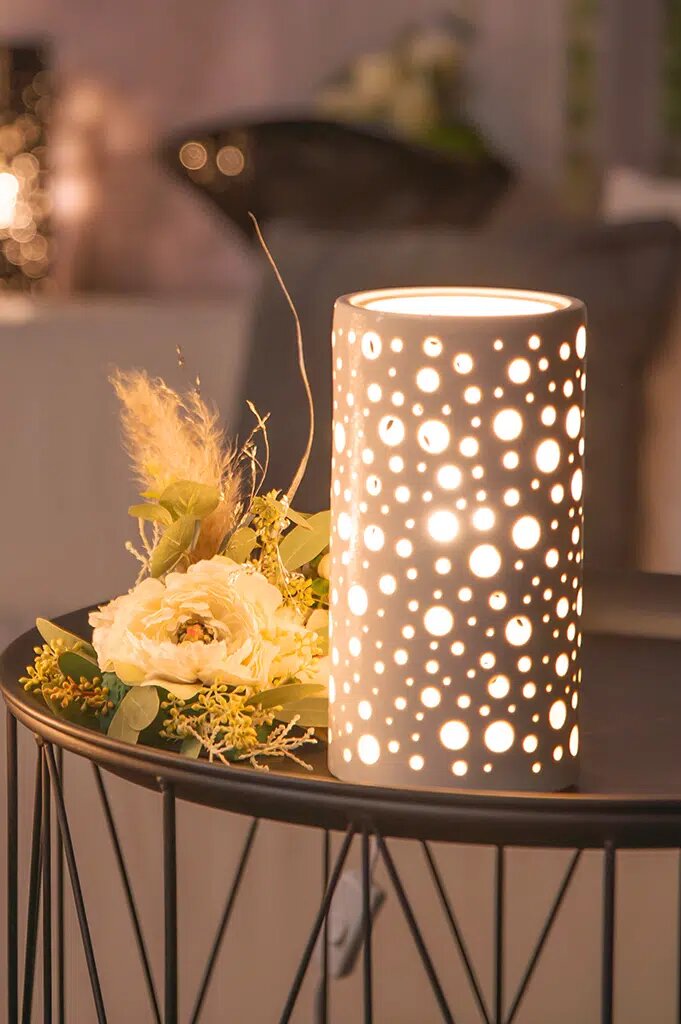 Lampe Salvati creme 28cm Porzellan
