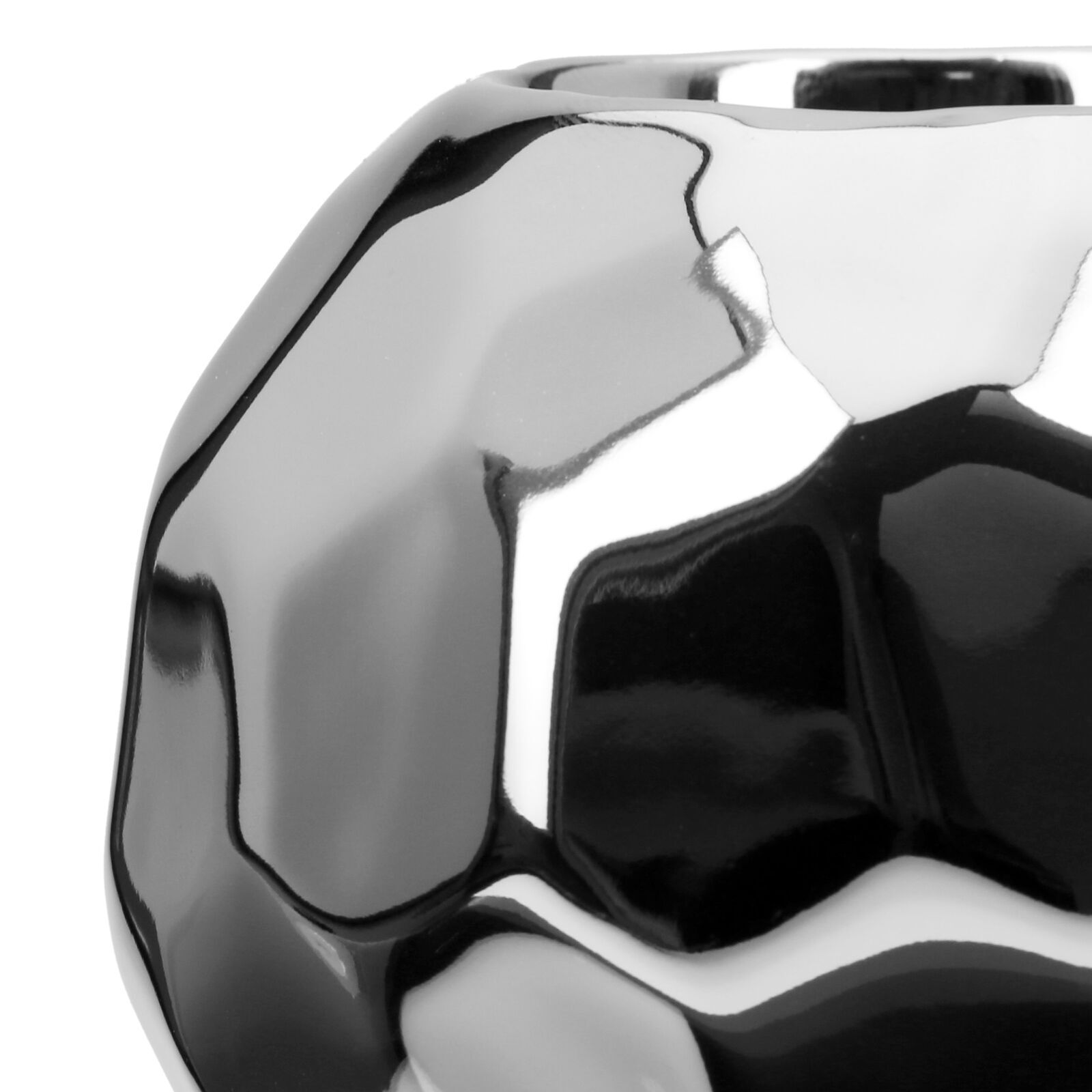 Teelichtleuchter Raute silber Metall Fußball-Ball, Sport, Zubehör, Sonnenbrille, Töpferei