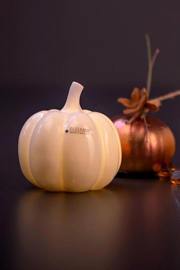 Kürbis Pastazo rund 10cm LED Porzellan