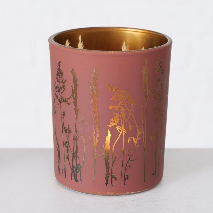 Windlicht Gräser 8cm rot