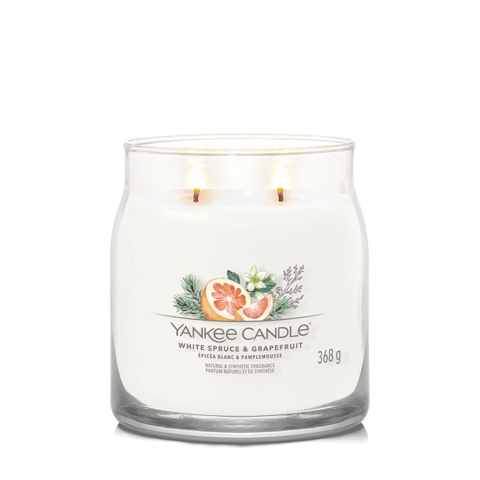 White Spruce & Grapefruit Signature Medium Jar 368g 2-Docht