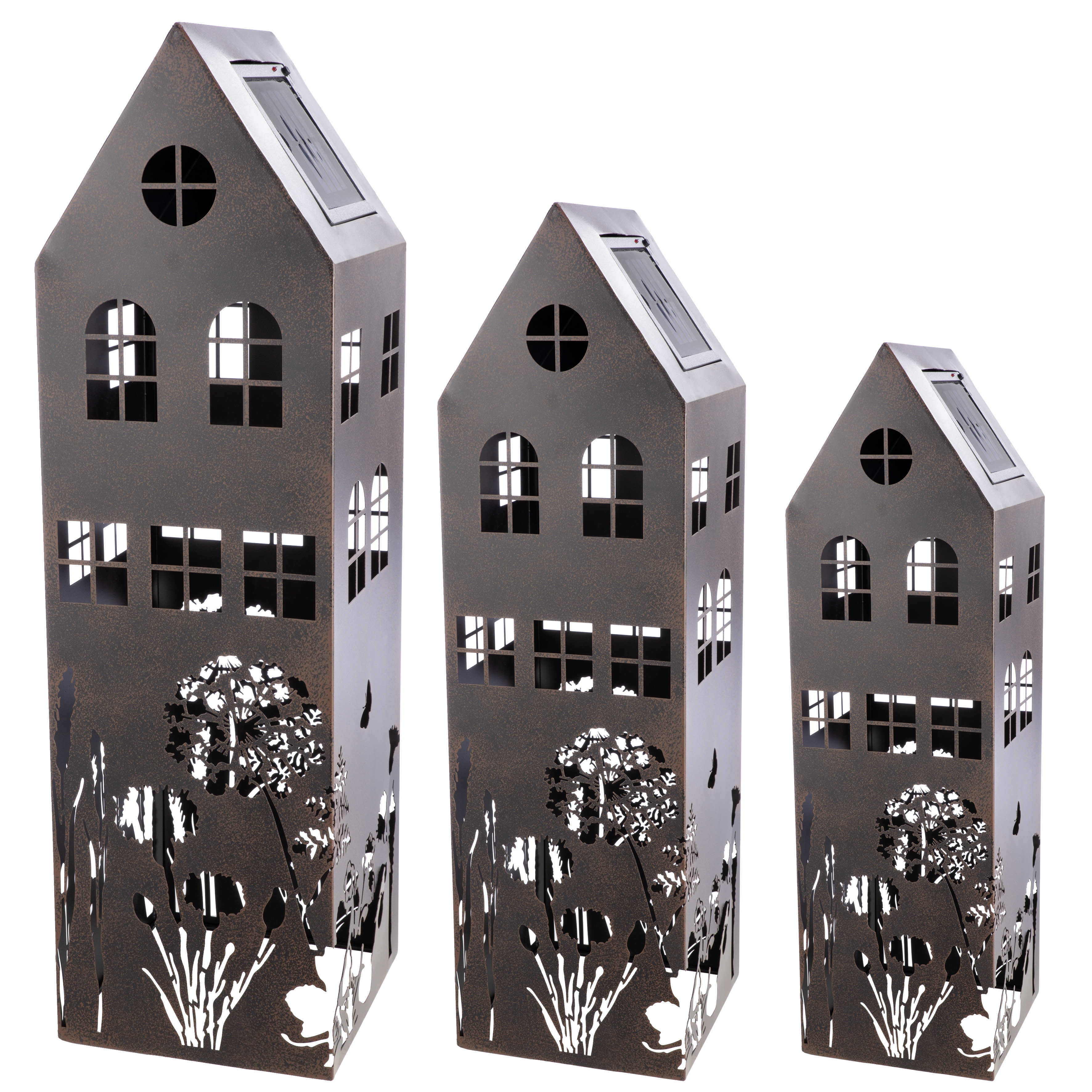 Solar Dekoobjekt Haus Wild Flowers 3er Set Solar Dekoobjekt Haus Wild Flowers 3er Set