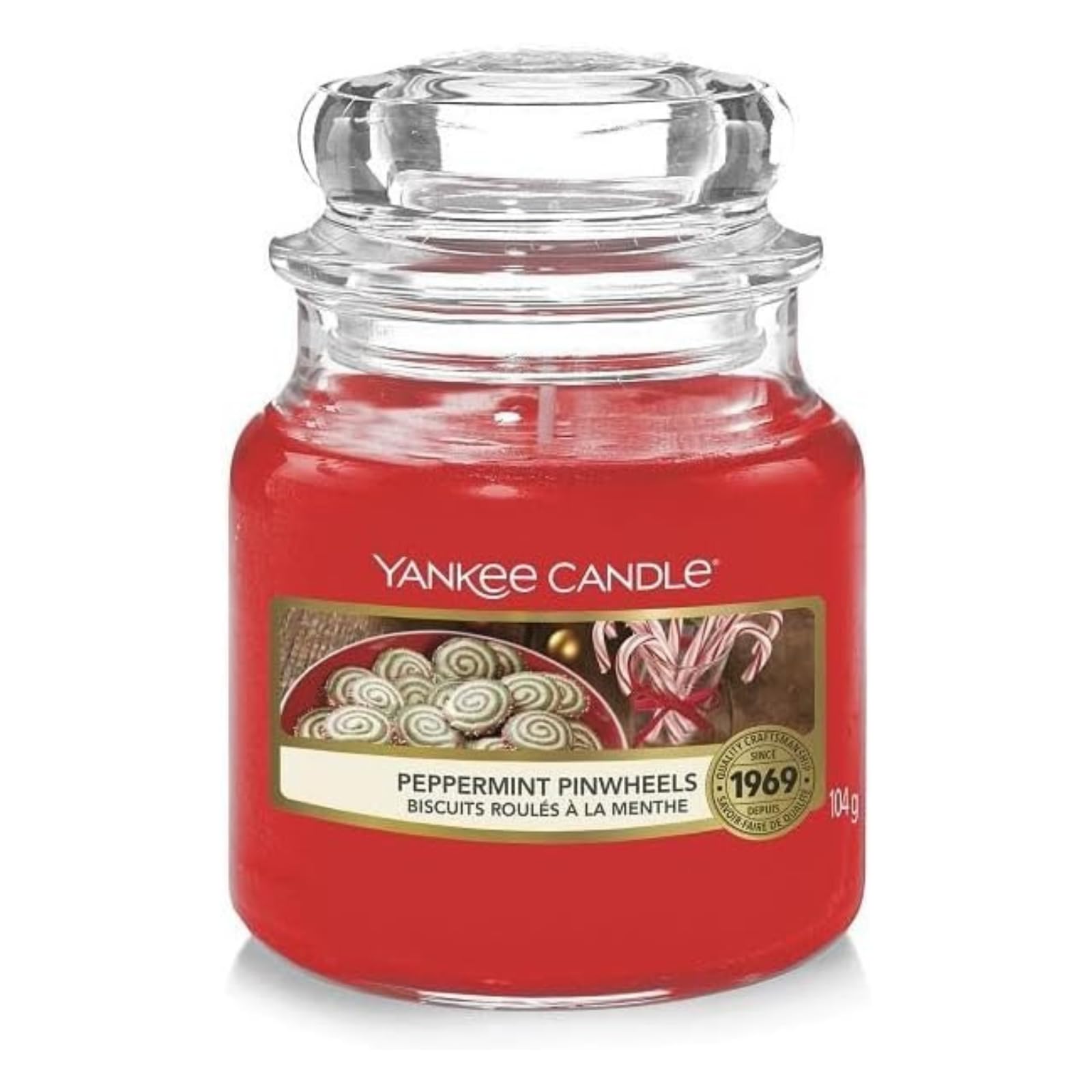 Kerzen, Peppermint, Pinwheel, Rotes Wachs, Yankee Candle