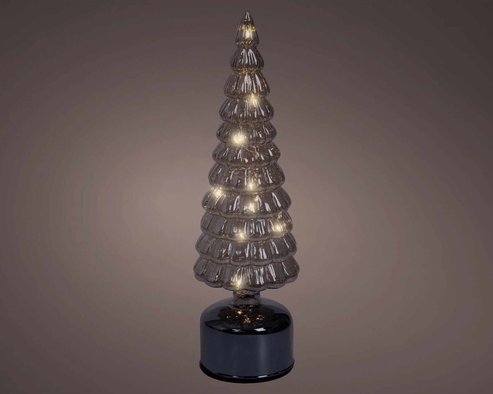 Dekoobjekt Weihnachtsbaum Glas LED 39cm Grün Lampe
