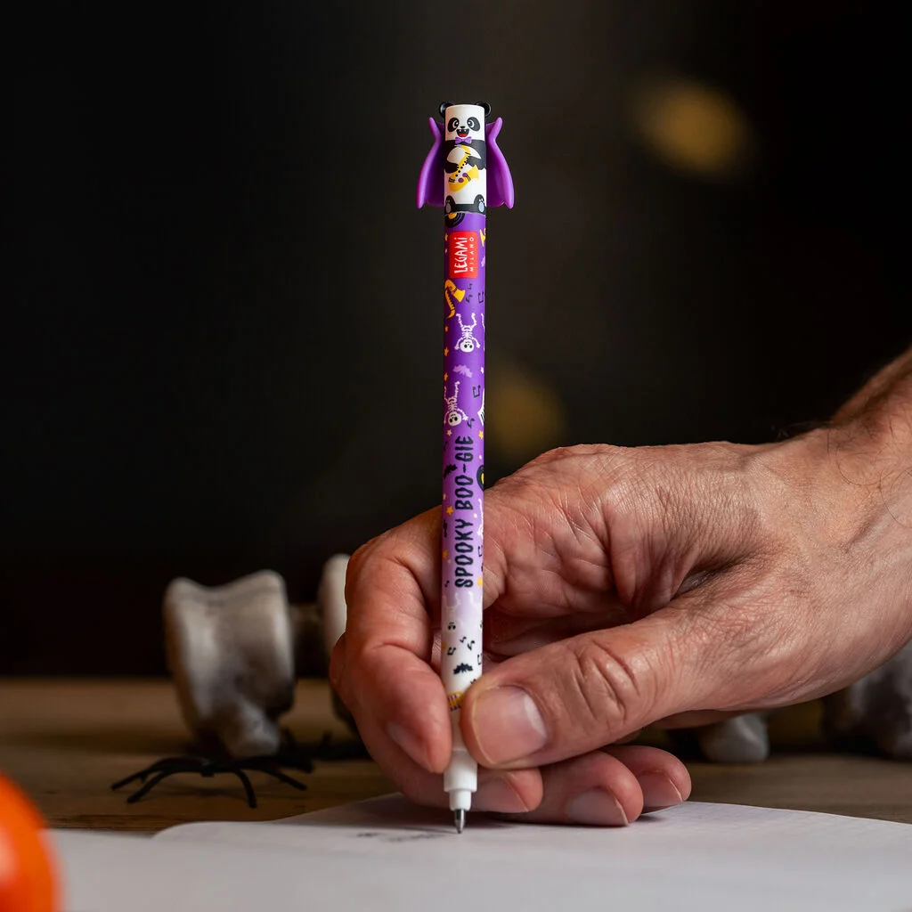 Halloween Radierbarer Gelstift Spooky Party - Erasable Pen Blind Box textured pencil, purple pencil, spooky design, bat pen, Halloween-themed