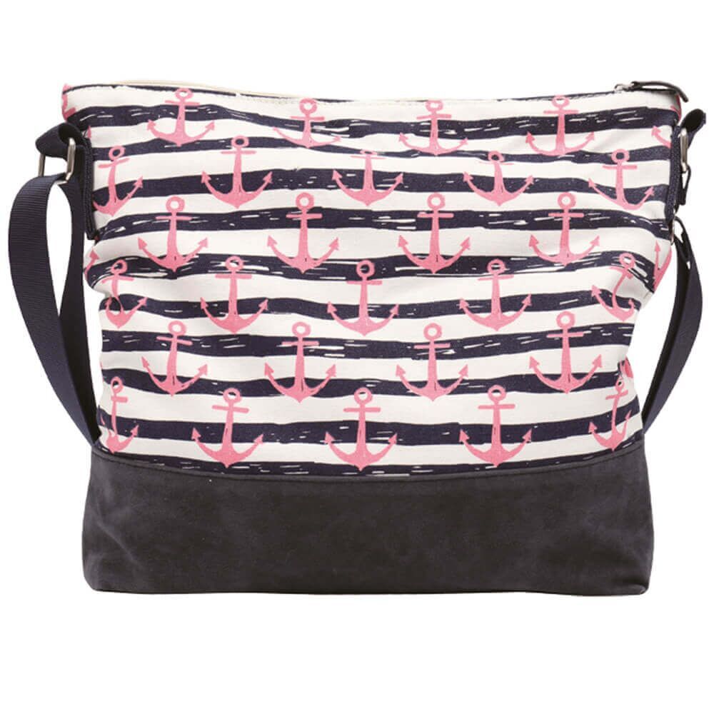 Umhängetasche 008 (Anker Rosa Navy)