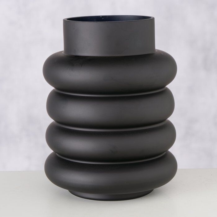 Vase Ribbo 20cm schwarz Glas
