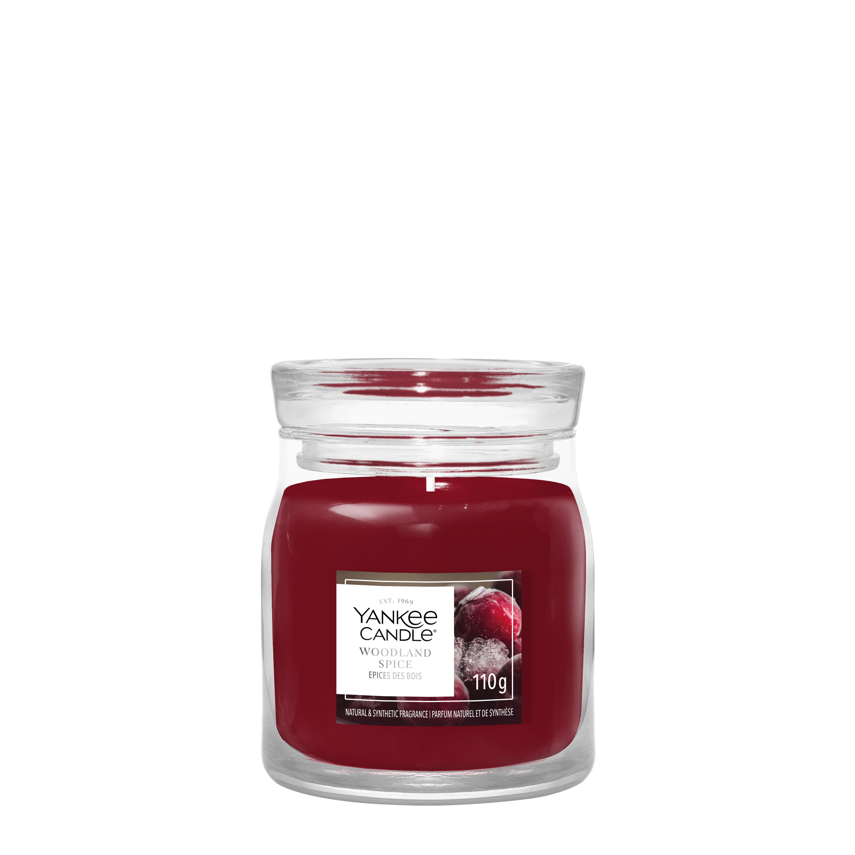 Woodland Spice 110g Kerze, Teelichtglas, Rosarotes/Rot, Wachs, Duftkerze