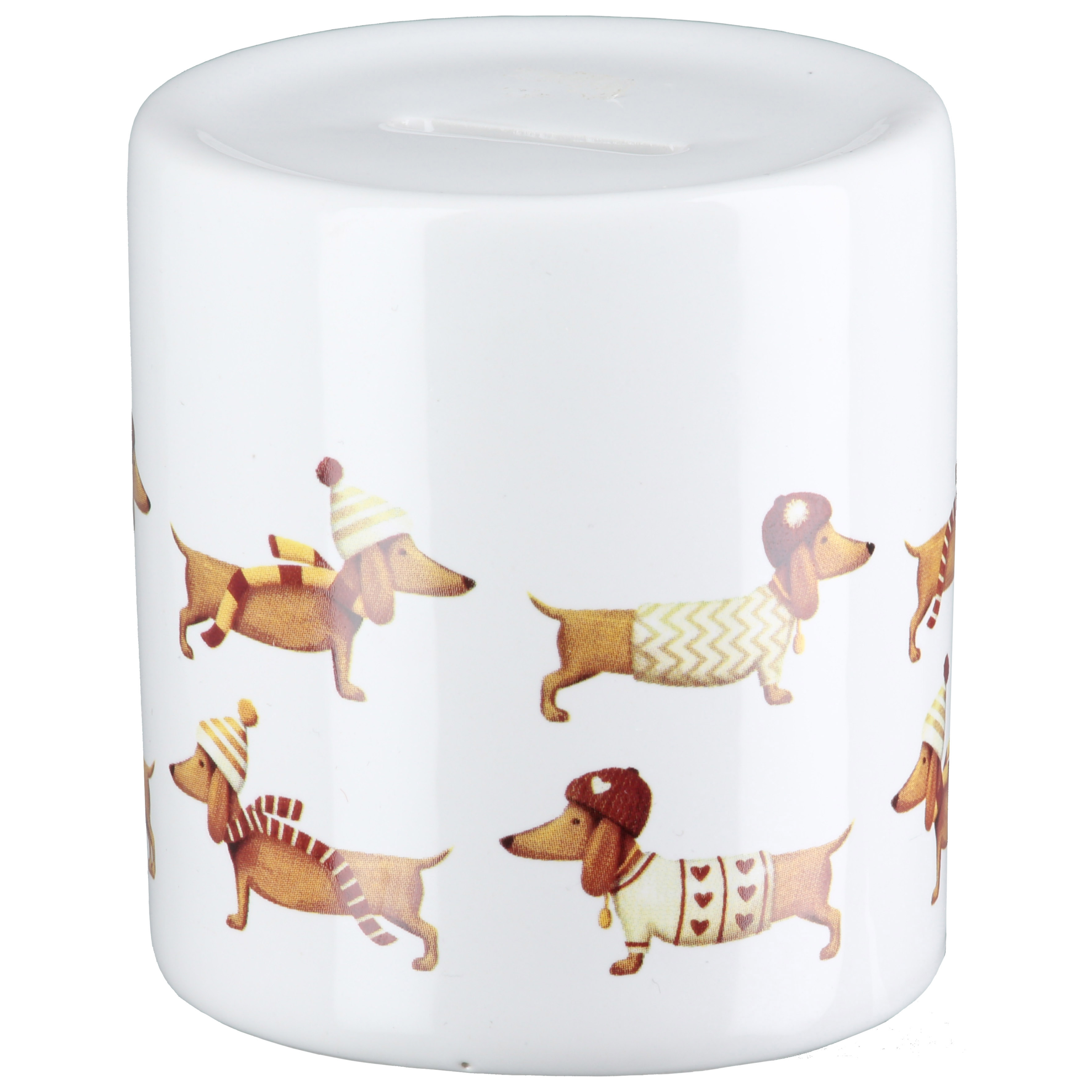 Spardose Frieda hund, muster, keramik, tasse, winter