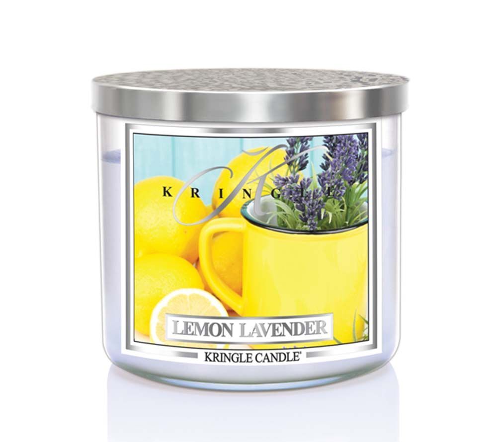 kringle_candle_lemon_lavender_silver_lid_american_heritage Lemon Lavender 396g Tumbler 3-Docht