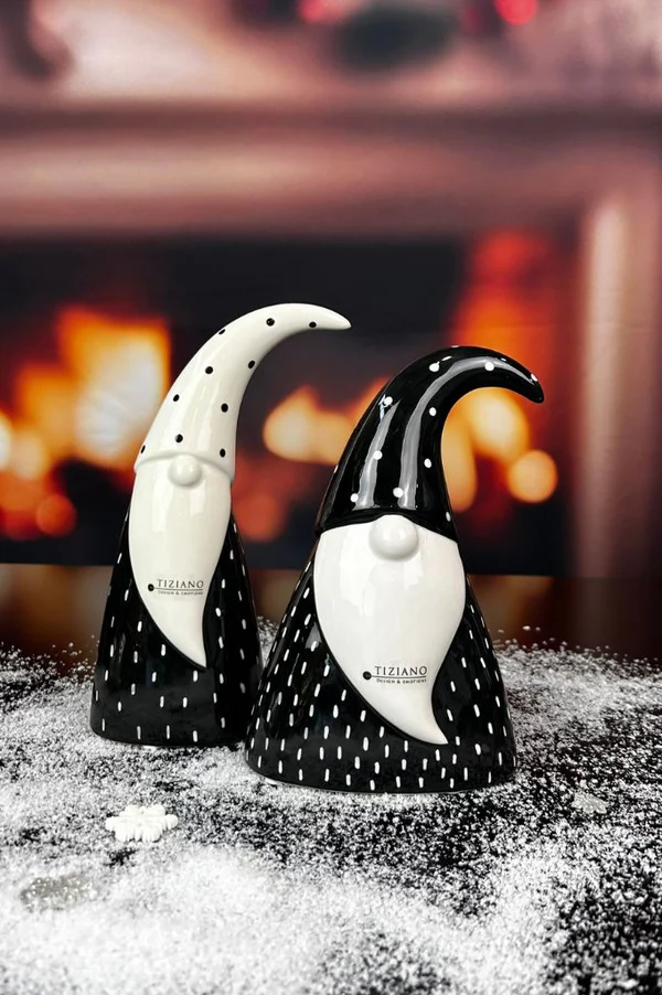 Deko Santa Alberto 22cm schwarz/cremeweiß Deko Santa Alberto 22cm schwarz/cremeweiß