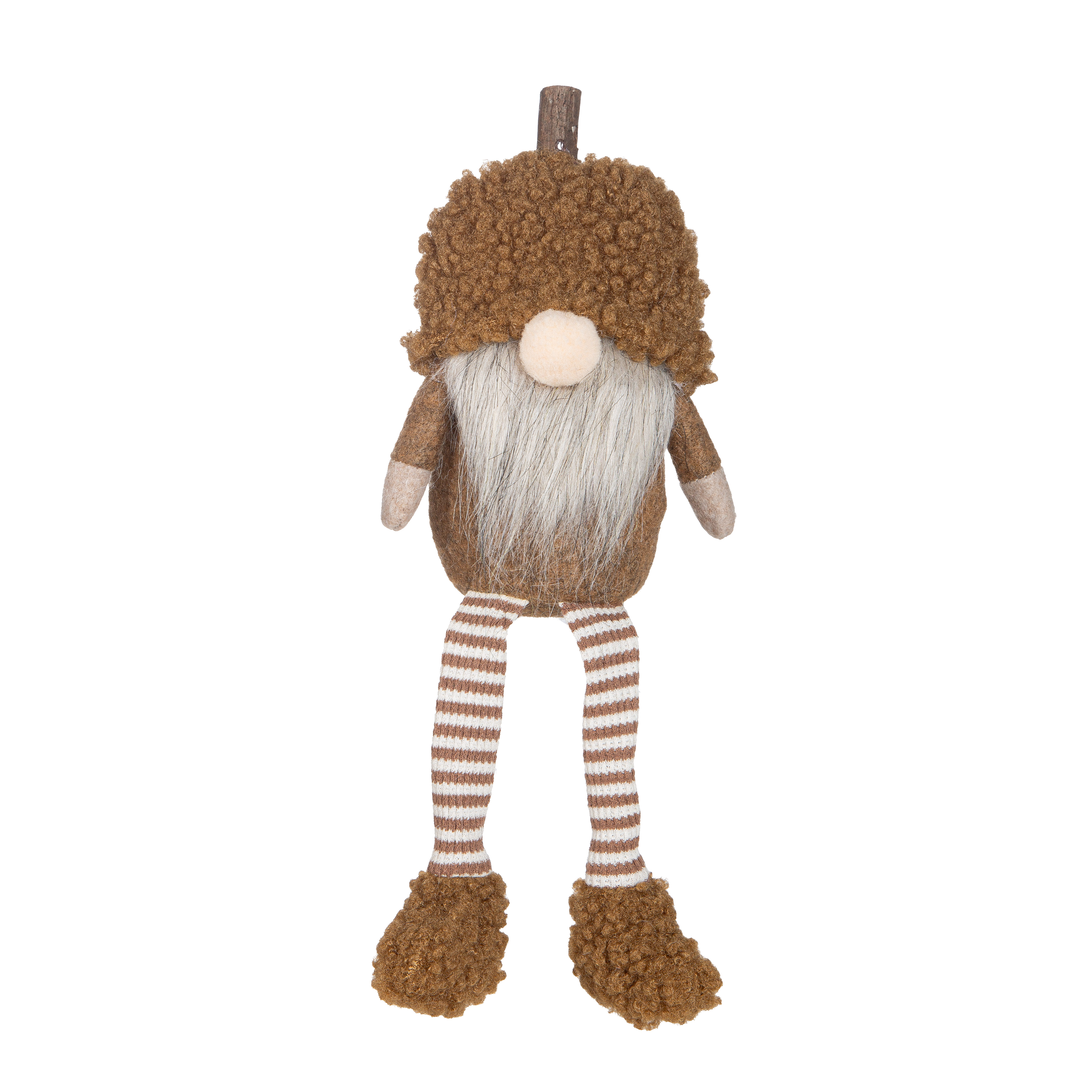 Deko Kantensitzerfigur Wichtel Kai 19cm grün Plushie, Kuscheltier, Waldelffigur, Bein-Strumpf, Braun, Plüschtier, Räuchermännchen, Mütze, Beinstrümpfe, Stofffigur