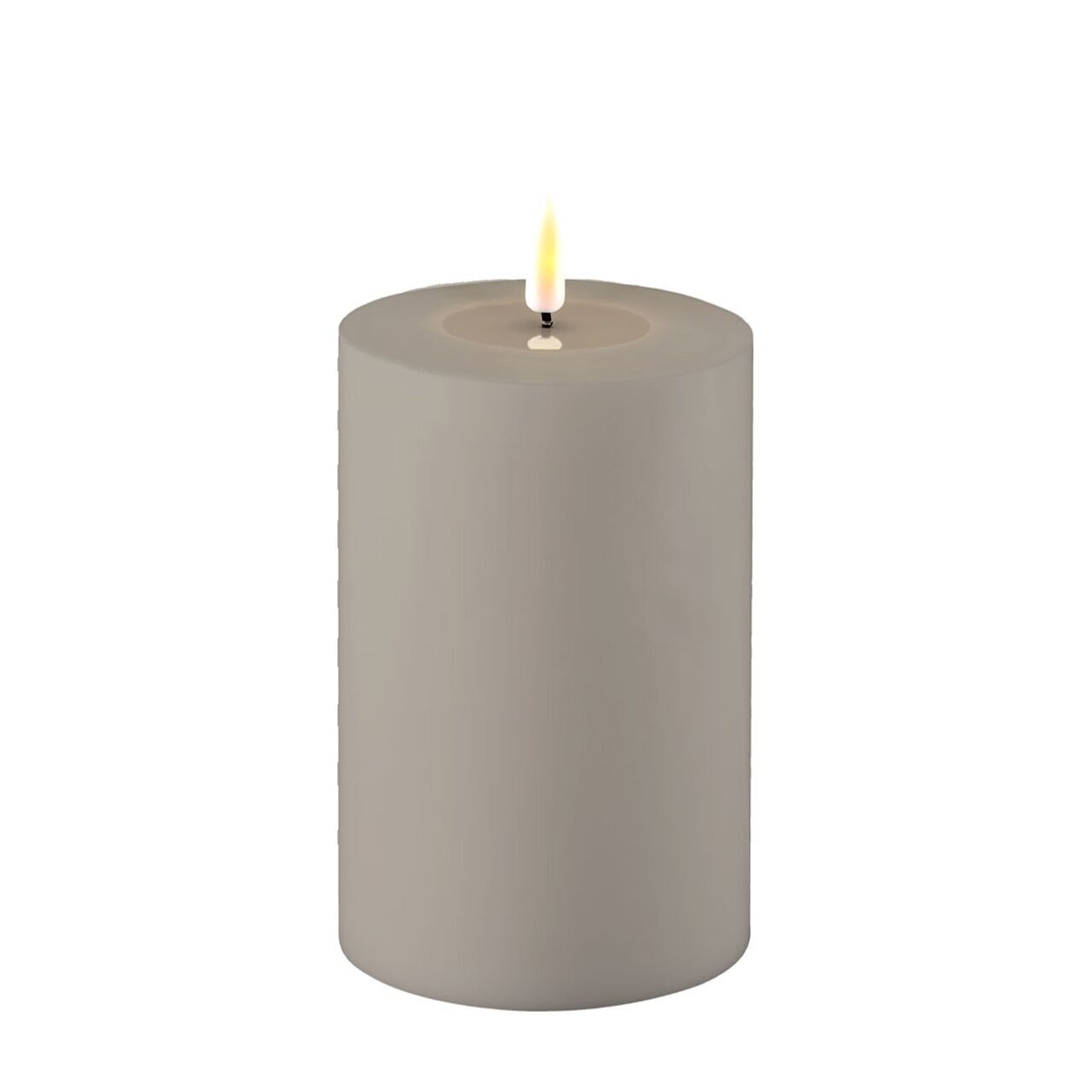 Outdoor Stumpenkerze LED Grau 10 x 15cm