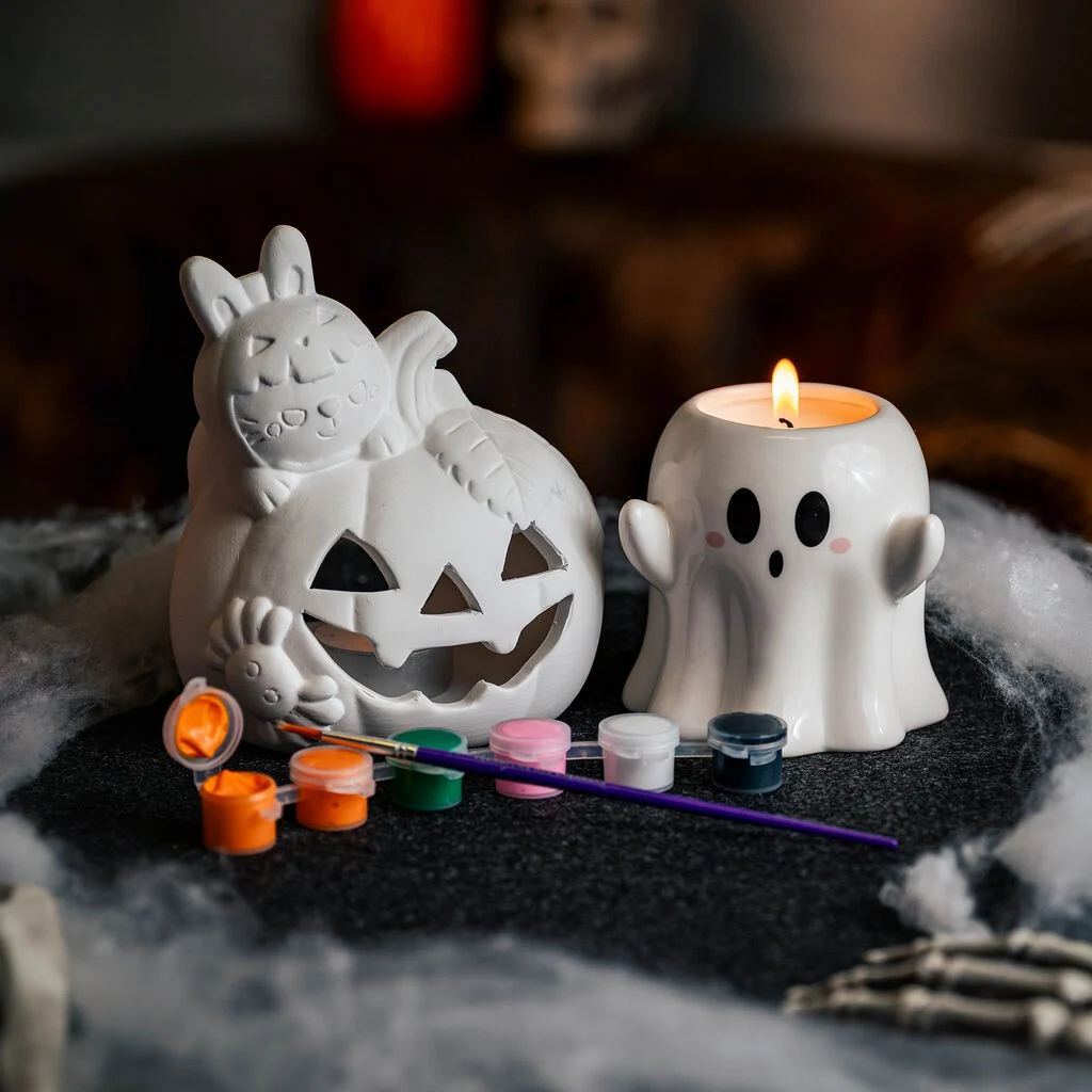 Legami Duftkerze Ghost – Scented Candle Halloween, Jack-o'-lantern, Kürbis, Geist, Malset