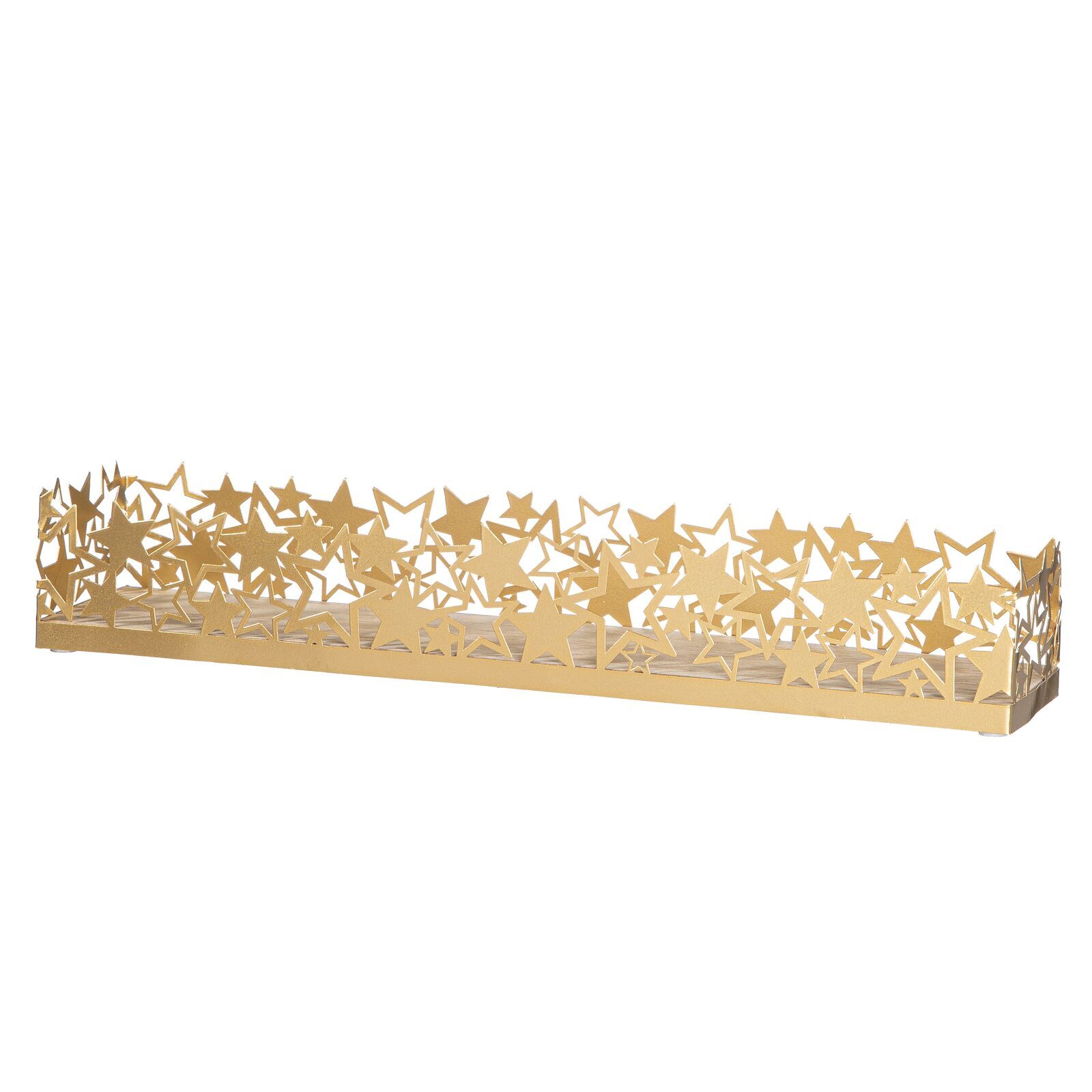 Deko Tablett Sternmotiv 36cm gold Bank, Mobiliar
