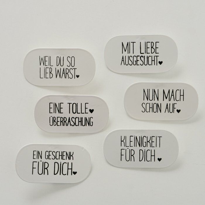 Anhänger für Geschenke 6 Stück weiß