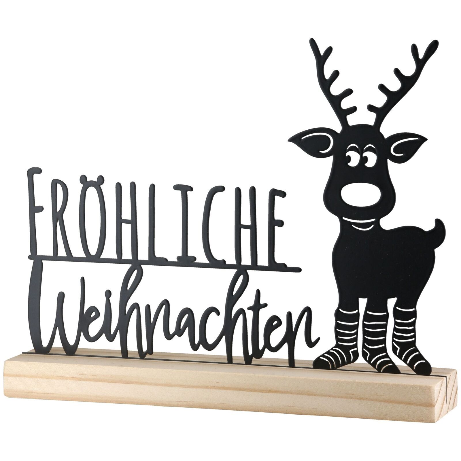 Deko Aufsteller Standrelief Rentier Ole 15cm schwarz Tier, Hirsch, Säugetier, Tierwelt
