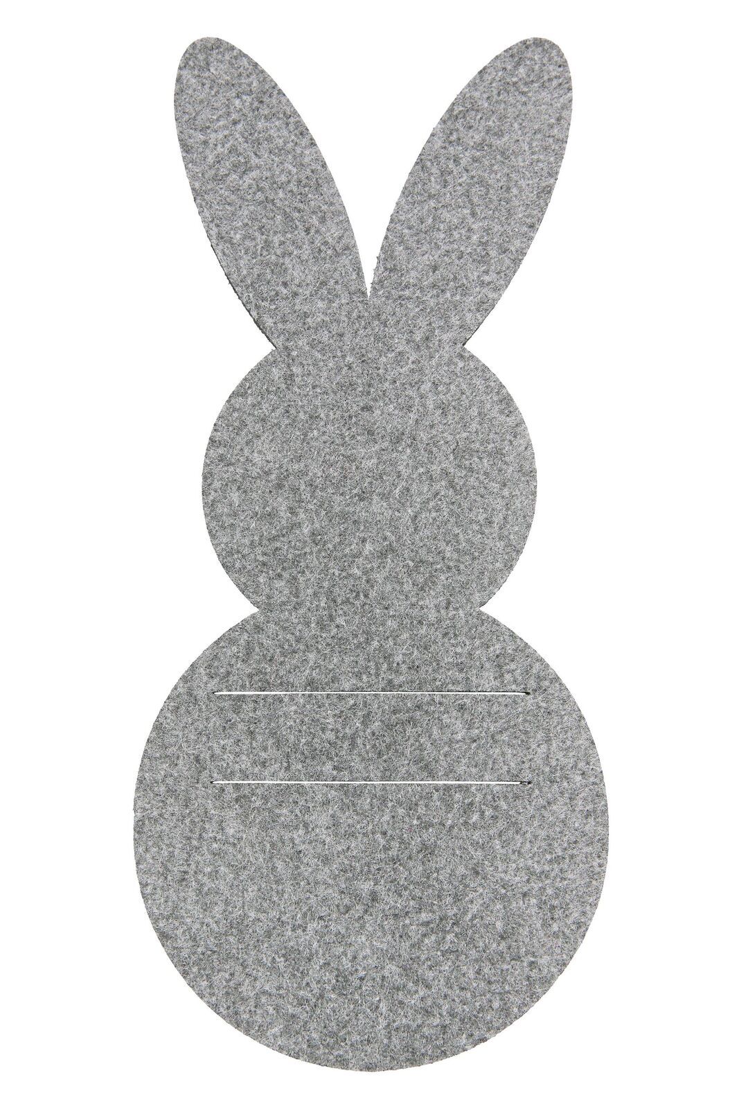 Bestecktasche Hase Filz hellgrau Kieselstein