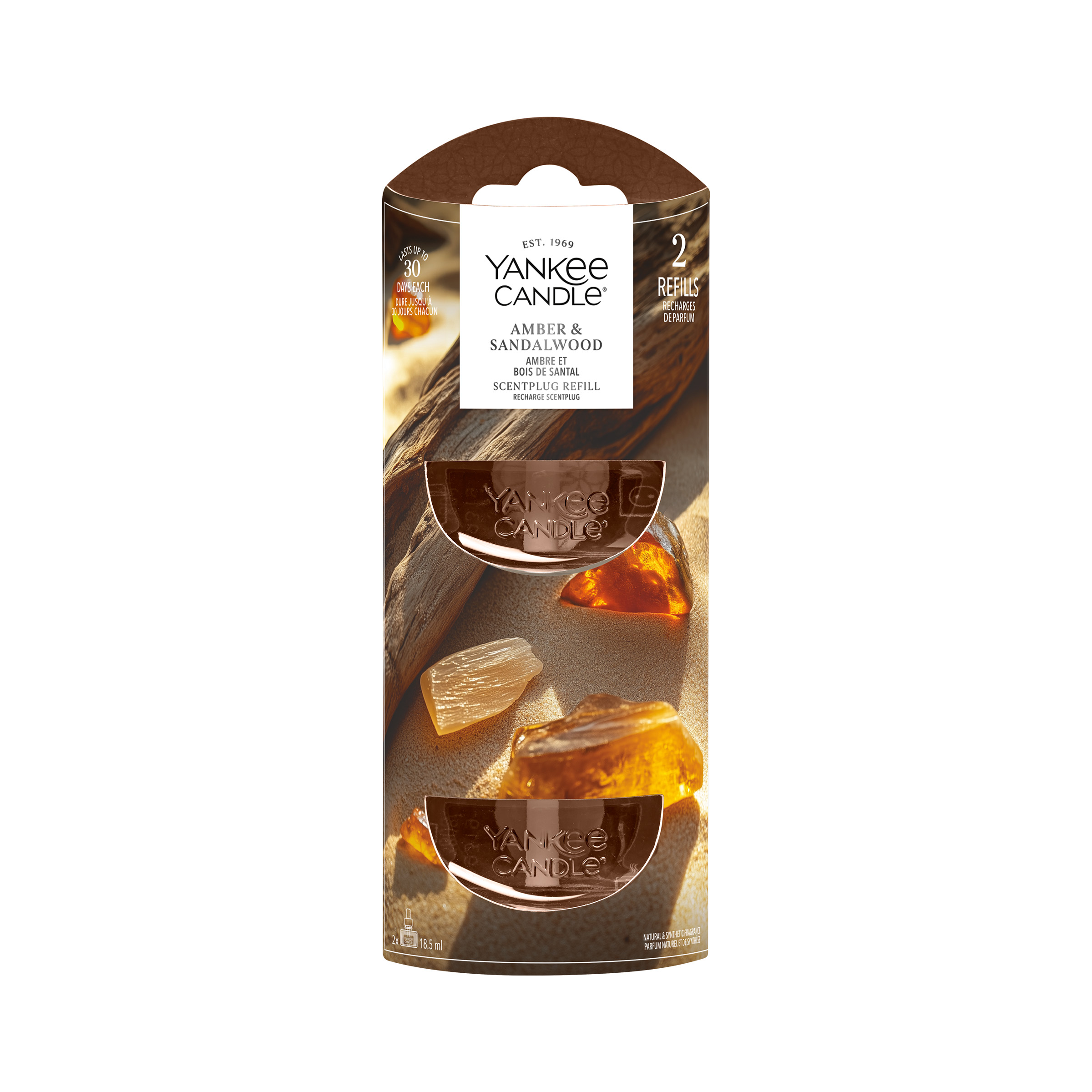 Amber & Sandalwood ScentPlug™ Nachfüllpack Duftkerze, Ambra, Sandelholz, Yankee Candle, Nachfüllset