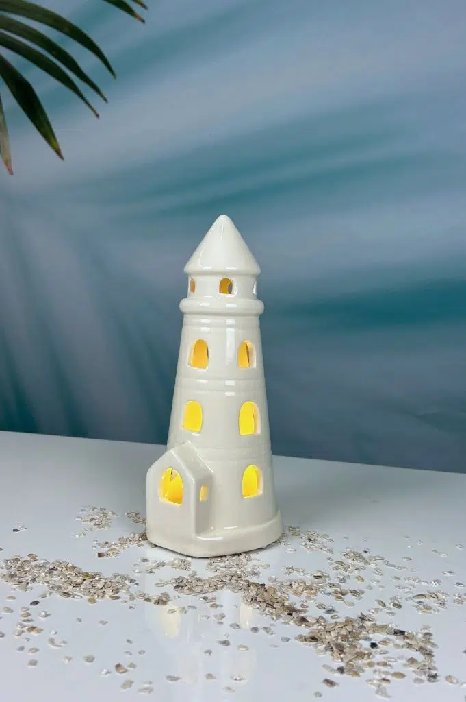 Leuchtturm Faro LED cremeweiß 27cm