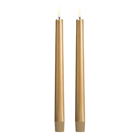 kerzen, duo-kerzen, taper candles, metallisch, goldfarben