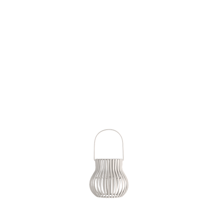 Upside Down Lantern von Piffany, Outdoor, Small, Light Grey Laterne, Metall, Grün, Schlitzendes Muster, Hängebegleiter