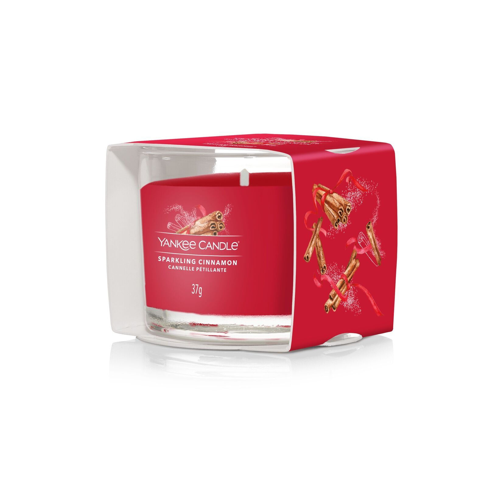 Single-Filled-Votive_Angled_Sparkling-Cinnamon Christmas Eve 37g