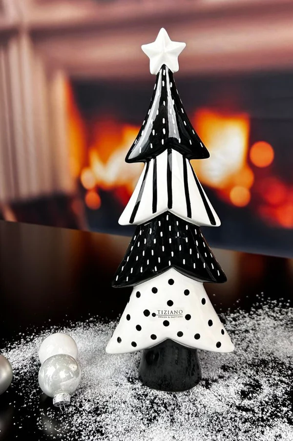 Deko Baum Medora 24cm schwarz/cremeweiß Deko Baum Medora 24cm schwarz/cremeweiß