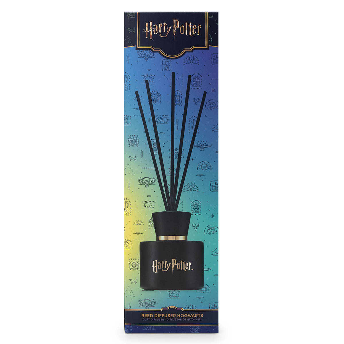 Raumduft-Diffuser, Duftstäbchen, schwarzer Flakon, Harry-Potter-Motiv, Hogwarts-Design
