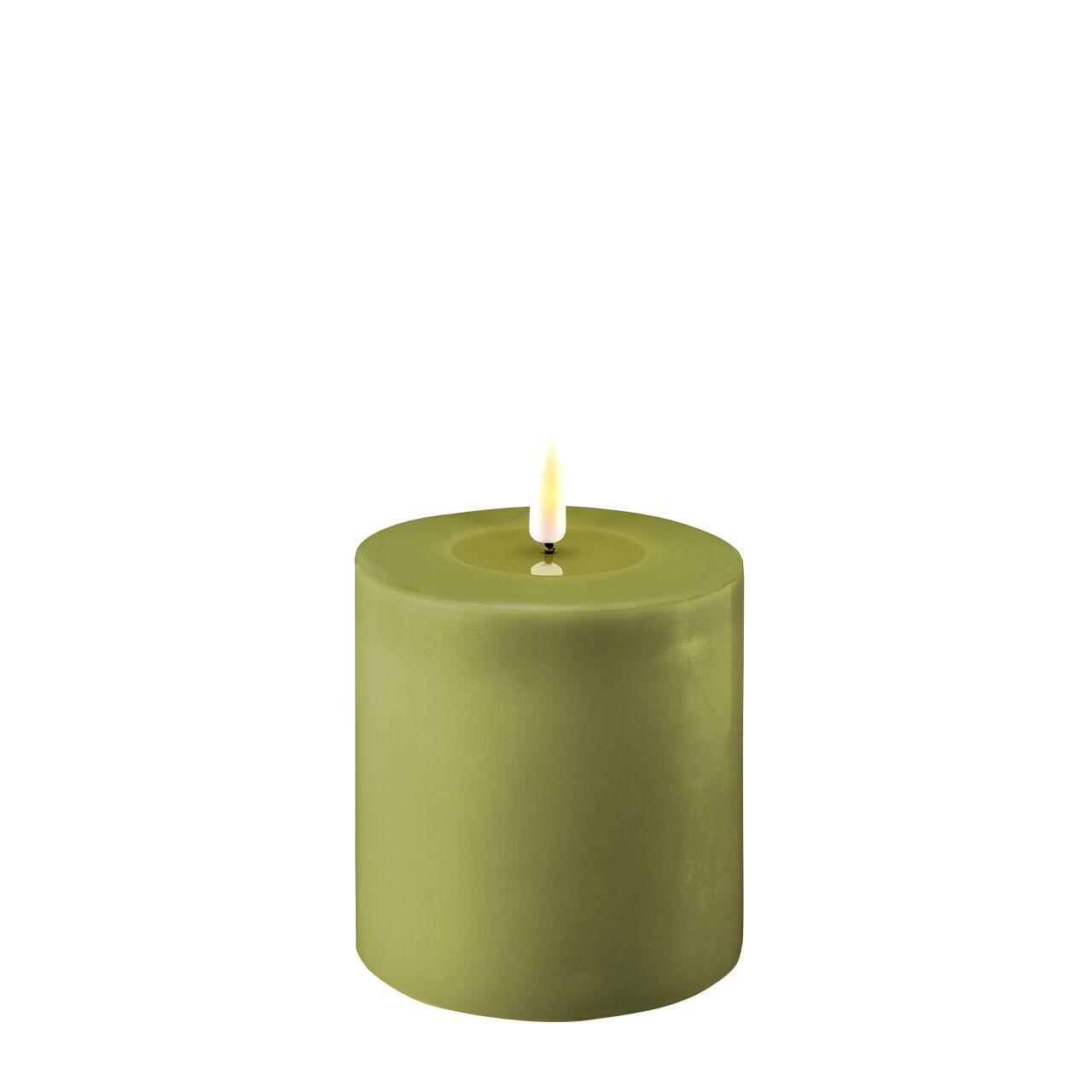 2021-RF-0086 Stumpenkerze LED oliv 10 x 10cm