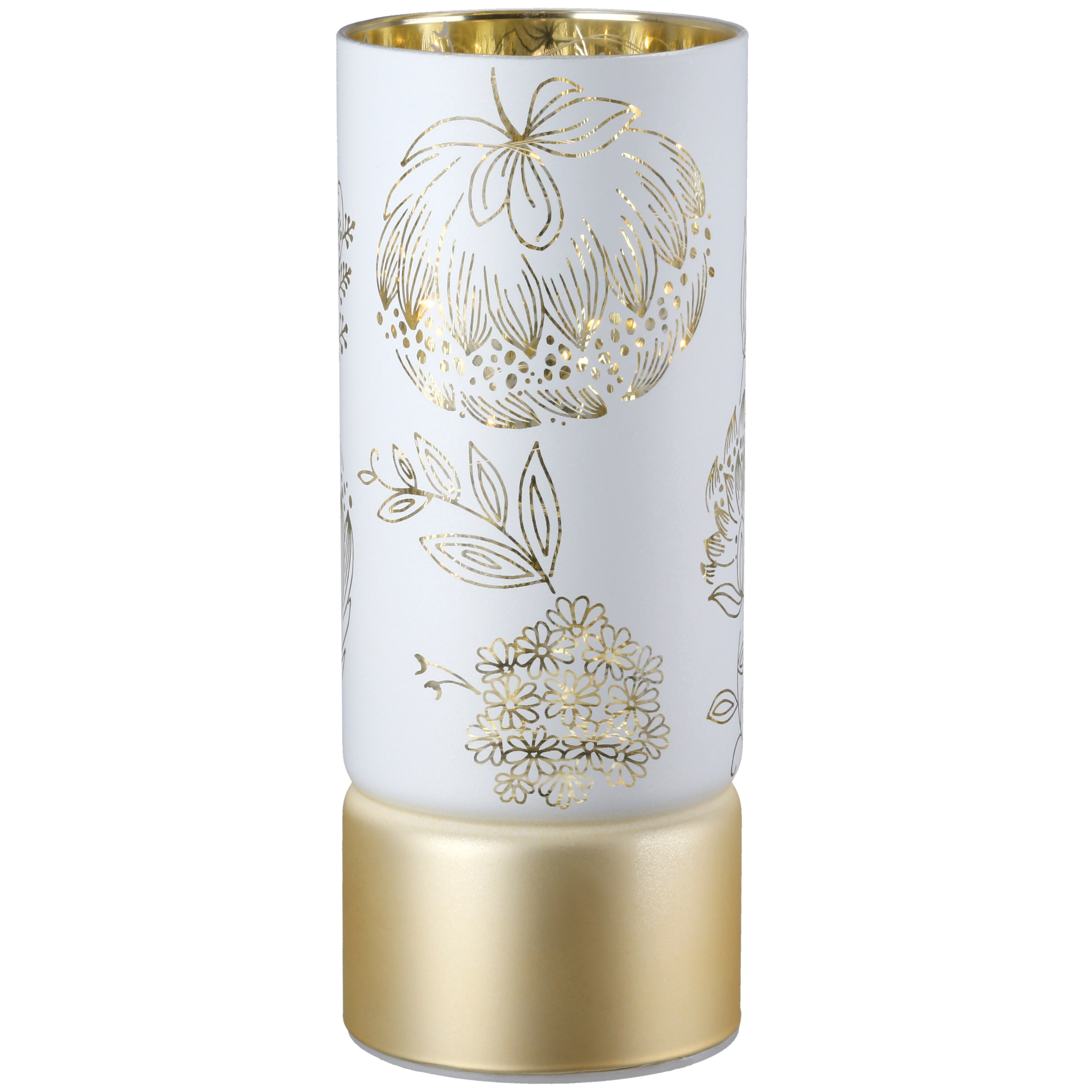 Glas Windlicht Bauerngarten LED 20cm