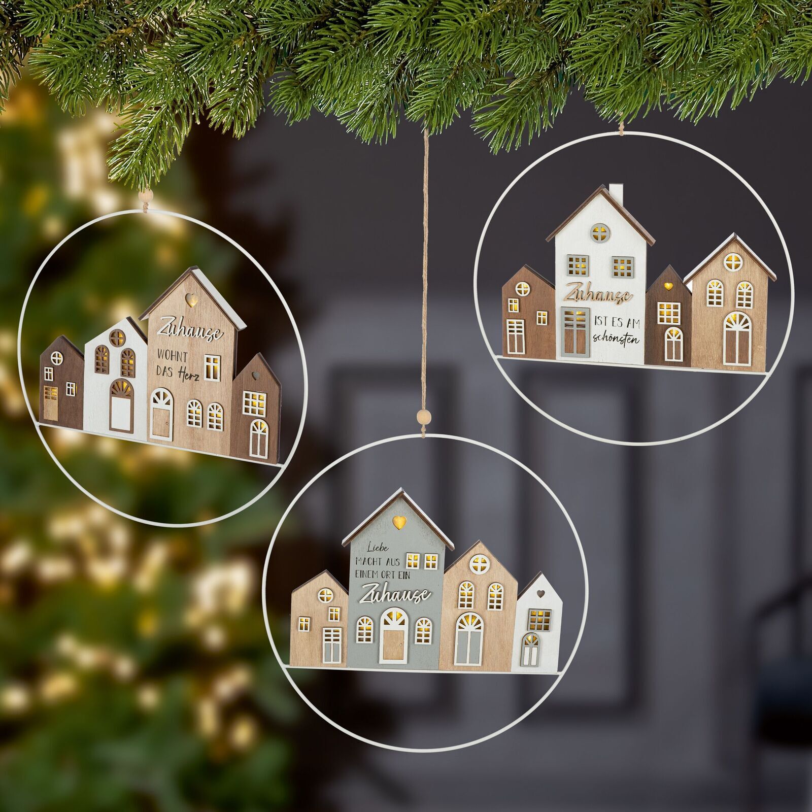 Deko Hänger Zuhause LED Variante 3 Nachbarschaft, Pflanze, Baum