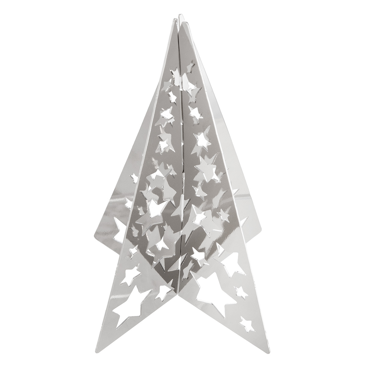Deko Aufsteller Standrelief "Metallzauber" Baum Sternmotiv 11cm de, sternmuster, silber, 3D- Schmuckstück, sternform