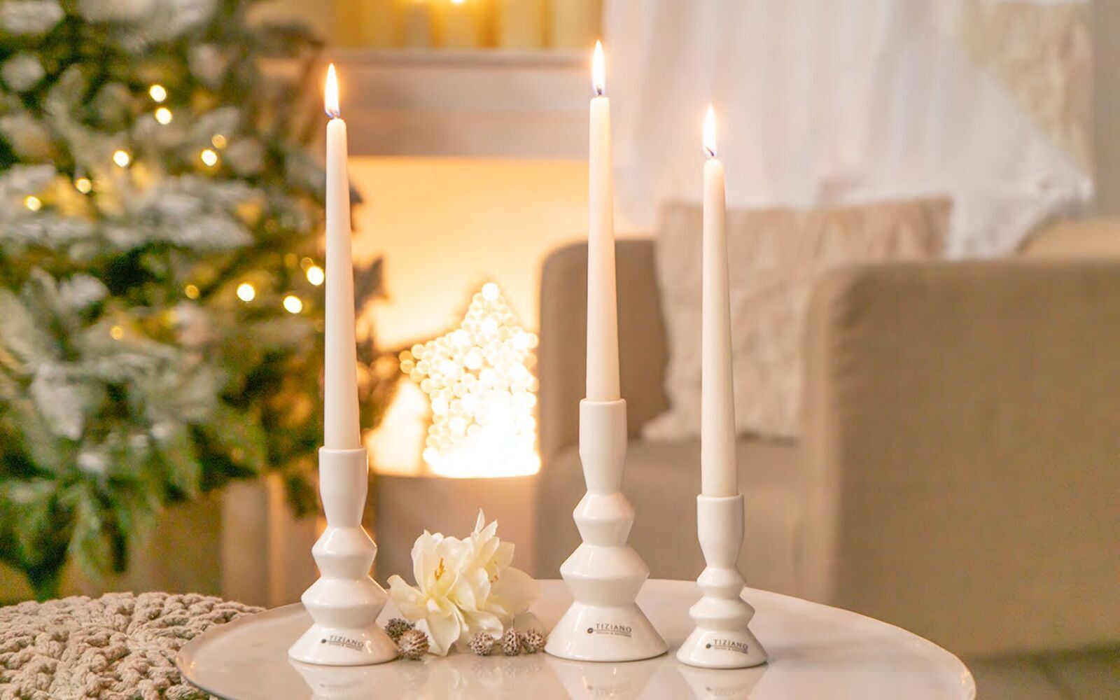 Kerzenhalter Silandro 13cm cremeweiß