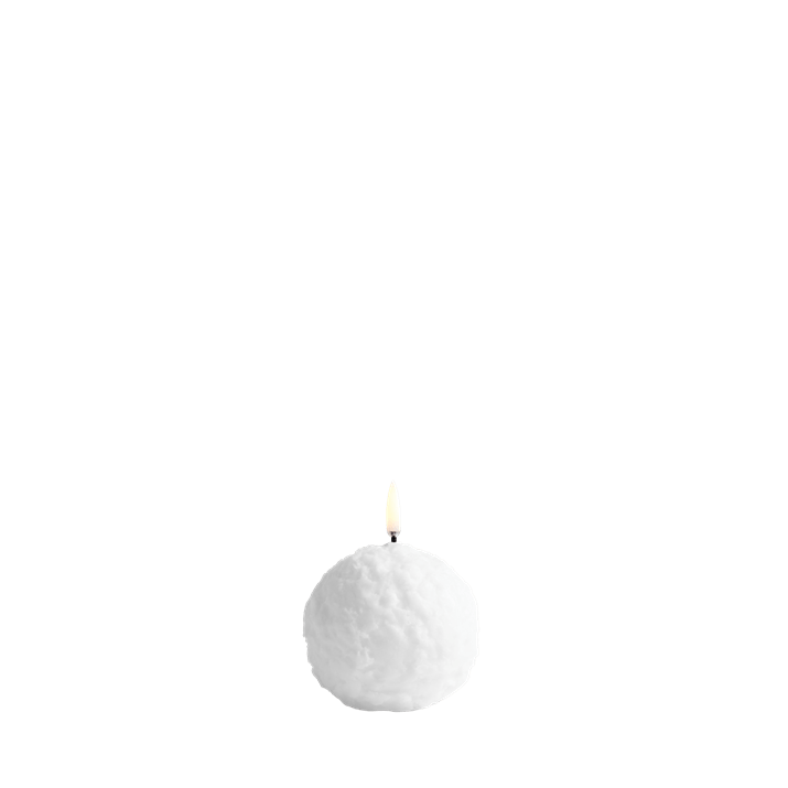 Piffany Snowball LED Kerze Nordic White 8x8cm Kerzen, Teelicht, Weiß, Schneeball, Kerze