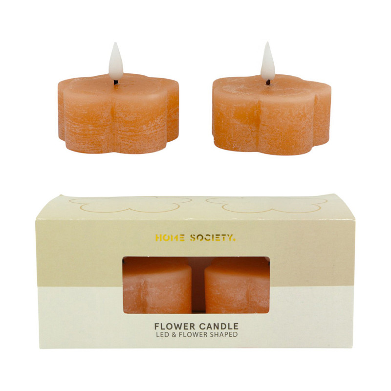 LED Kerze Flower pfirsich 2 Stück