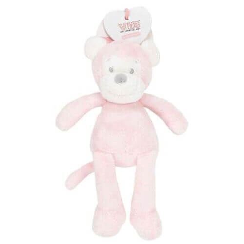 Plüsch Affe mit Bohnen (Rosa)