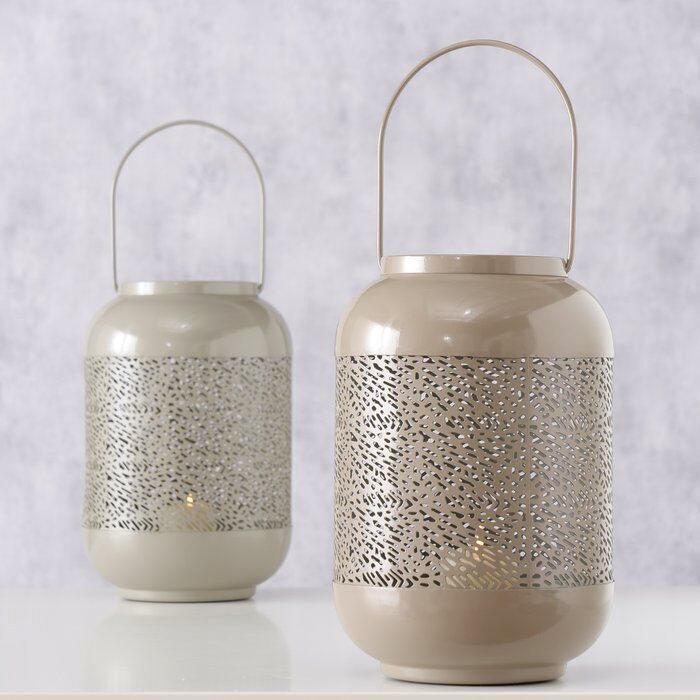 Windlicht Minello 28cm beige