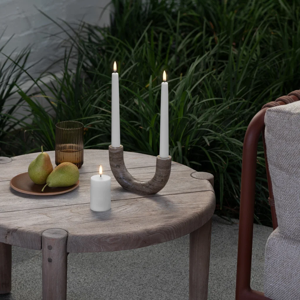 kerzenhalter, kerzen, tischdekoration, outdoor-deko, tisch