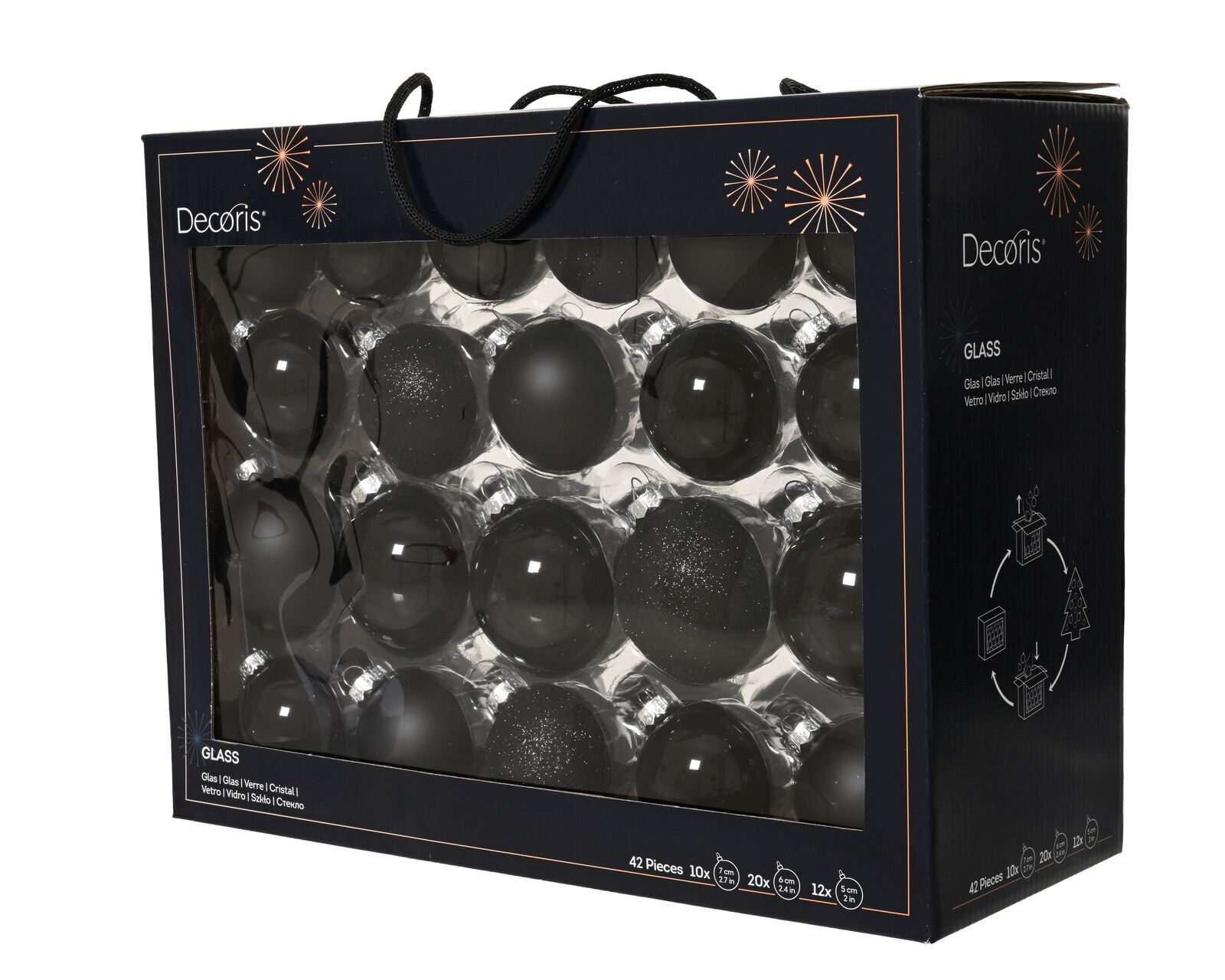 Baumschmuck Christbaumkugel Set schwarz 42tlg. Baumschmuck Christbaumkugel Set schwarz 42tlg.